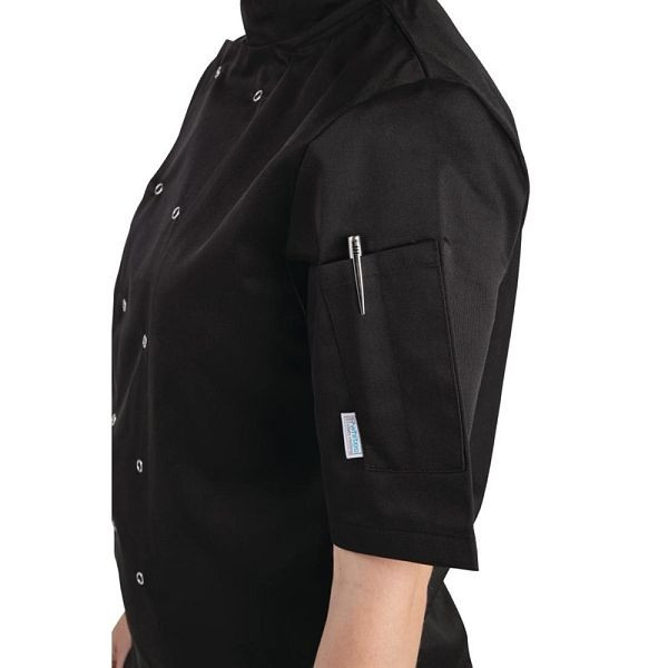 Whites Chefs Vêtements Whites Vegas Veste de Chef Manches Courtes Noir 3XL, A439-3XL