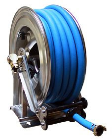 Enrouleur Ebinger OSM 610, maxi 15bar/100°C, 28m - Tuyau alimentaire 13mm résistant aux graisses animales, 1.614.204