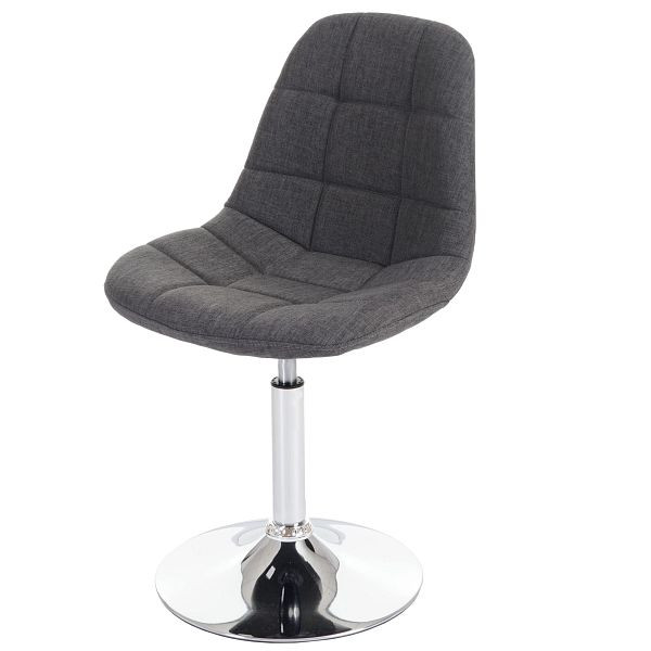 Mendler ensemble de 2 chaises de salle à manger HWC-A60, chaise chaise pivotante, chrome, textile gris clair, 47842