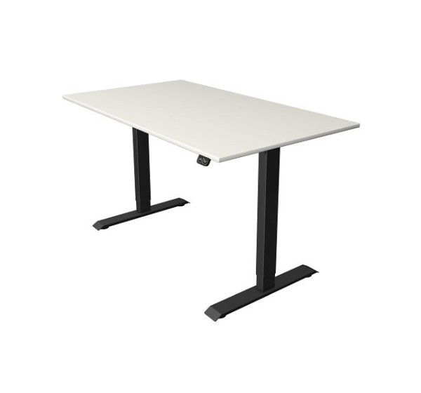 Kerkmann Move 1 table assis/debout anthracite, L 1400 x P 800 mm, réglable en hauteur électriquement de 740 à 1230 mm, blanc, 10182410