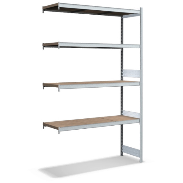 BITO grand kit d'extension d'étagère /350kg 2499x1512x524 4 niveaux aggloméré galvanisé, C1256-0004
