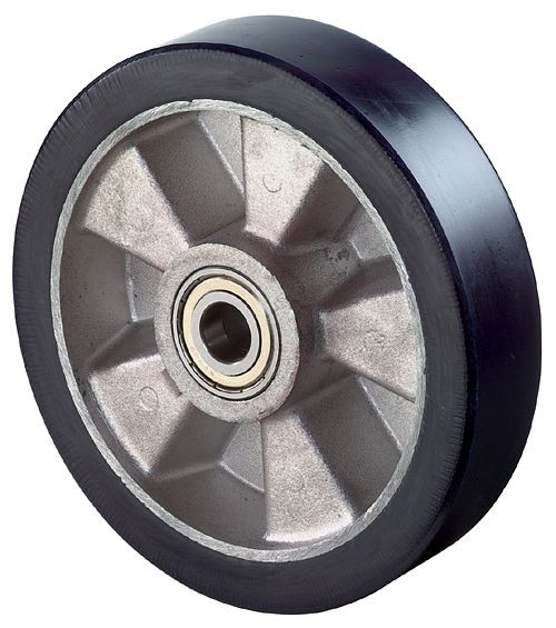Roulettes BS roue en polyuréthane, largeur de roue 40 mm, roue Ø 125 mm, capacité de charge 225 kg, polyuréthane coulé 78 Shore A, corps de roue aluminium, roulements à billes, B91.125