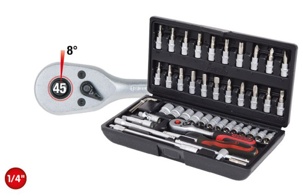 KS Tools Jeu de clés à douilles 1/4", 48 pièces, 917.0648