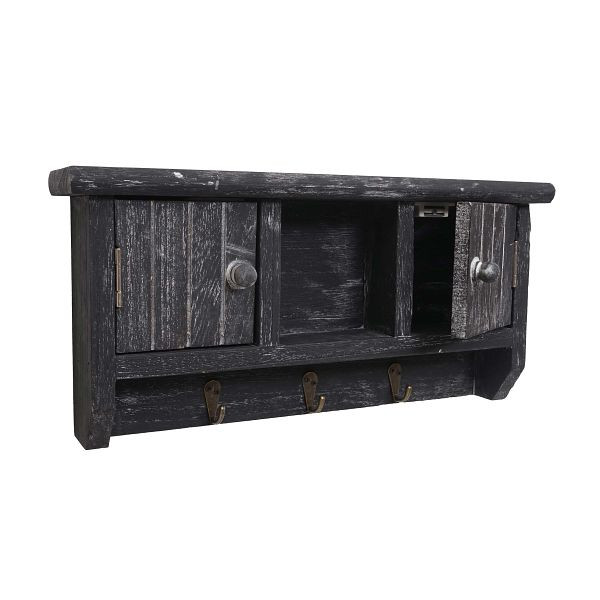 Mendler Key Board HWC-A48, Key Box Key Board avec portes, bois massif, Shabby Grey, 74514