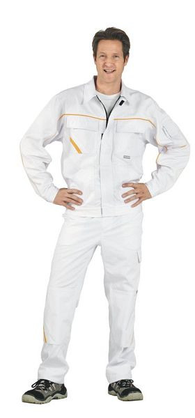 Veste à ceinture Planam Highline, blanc pur/blanc pur/jaune, taille 54, 2317054