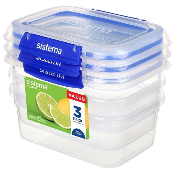 Sistema Klip It Plus Récipient de stockage 1 litre (lot de 3), CH254