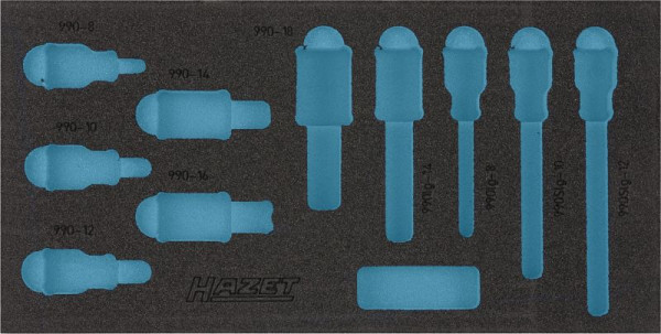 Insert en mousse souple Hazet à 2 composants, pour 163-221/10, 990/10 dimensions / longueur : 342 mm x 172 mm, 163-221L