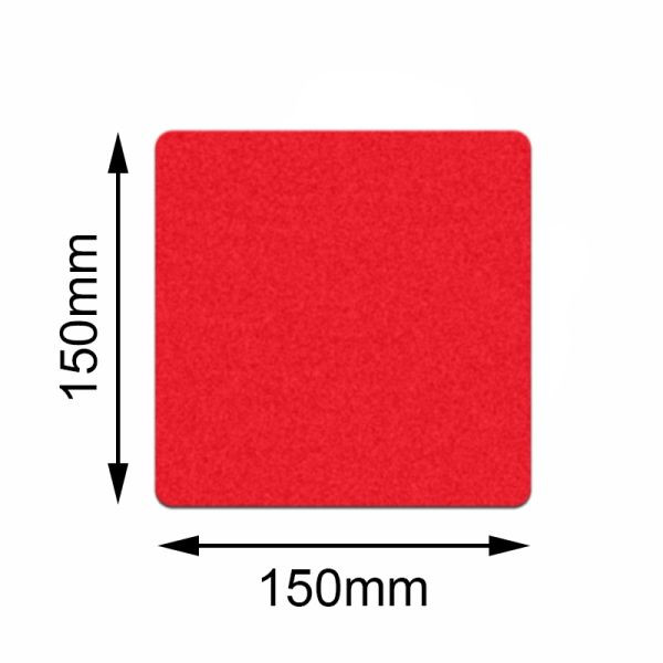 Marqueur de sol Mehlhose carré rouge de sécurité 150x150mm, UE: 10 pièces, KSRQ1V10
