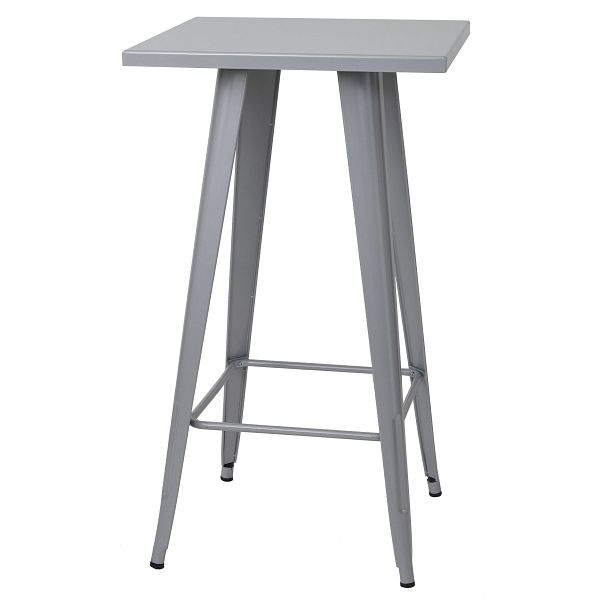 Table de bar Mendler HWC-A73, table de bar bistrot, design industriel en métal 105x60x60cm, gris, 57908