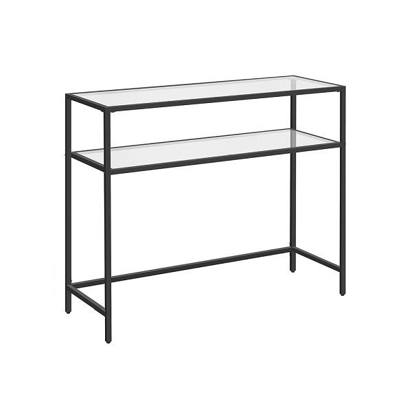 Table console VASAGLE avec 2 étagères noir, LGT025B01