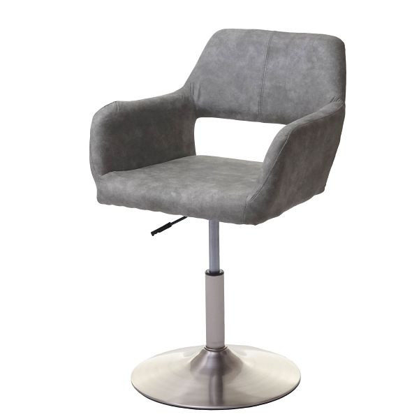 Chaise de salle à manger Mendler HWC-A50 III, chaise de cuisine, années 50 rétro, tissu/textile, gris clair vintage, pied brossé, 63966