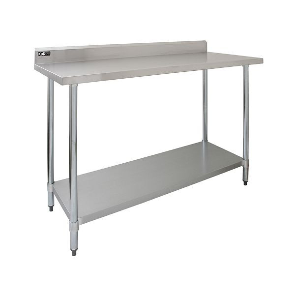 Table de travail gastronomique KuKoo en acier inoxydable, 120 cm, 210039