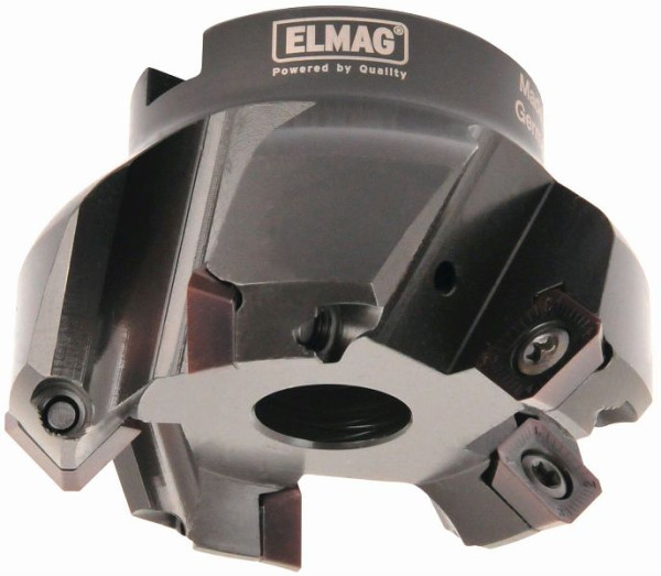 Fraise à surfacer ELMAG 45° Ø: 63mm, 5 arêtes de coupe, support 22mm, sans plaquettes amovibles (SEHT), 17252