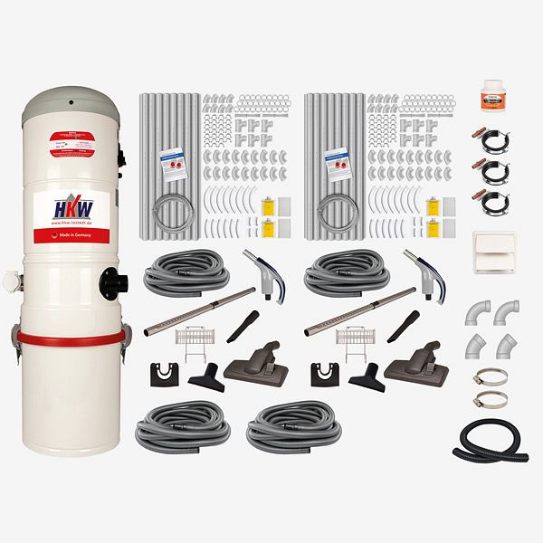 Kit complet HKW MEDIUM 4 (RETRAFLEX) - 4 prises d'aspiration, tuyau d'aspiration 9 m, 2200209