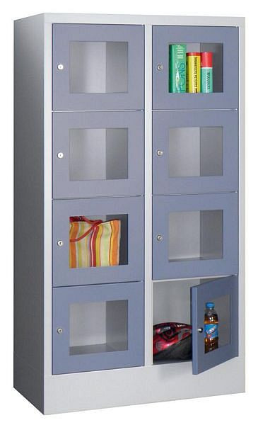 Armoires de vestiaire PAVOY avec piètement, largeur du compartiment 400 mm, avec portes vitrées, 21213-244-091