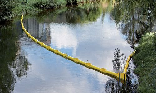 Barrière anti-huile DENSORB PROFESSIONAL 250, 15 m, pour eaux intérieures, franc-bord 150 mm, profondeur de plongée env. 130 mm, 282540
