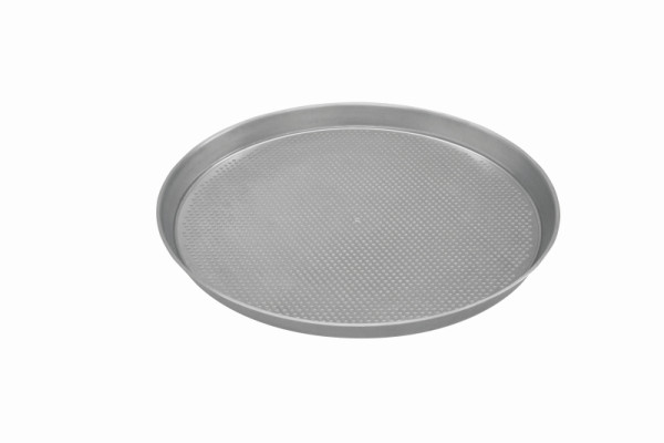 Plaque à pizza Schneider, Ø supérieur 520 mm, Ø inférieur 500 mm, hauteur 25 mm, perforation 3 mm, aluminium, 997642