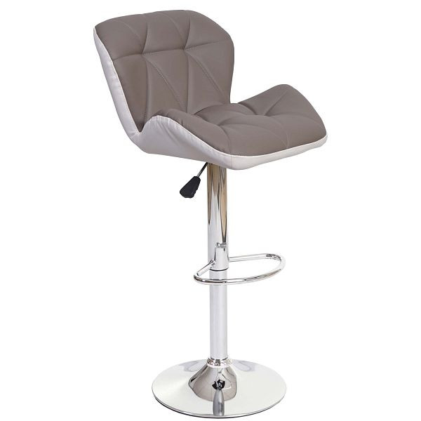Tabouret de bar Mendler HWC-A92, tabouret de bar tabouret de bar, similicuir réglable en hauteur, gris taupe, 74257