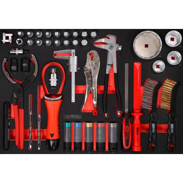 KS Tools PERFORMANCEplus jeu d'outils 43 pièces pour l'entretien de l'huile et des pneus, 811.0043