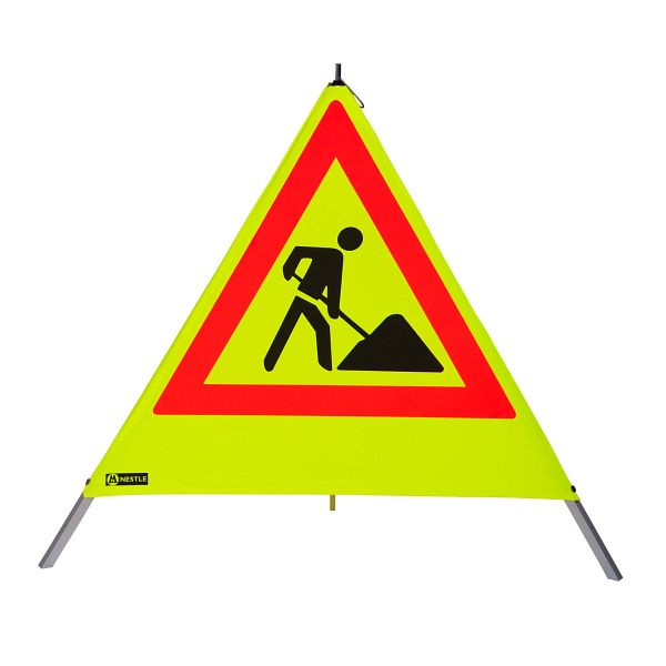 Pyramide d'avertissement NESTLE 90cm WAPY 90RG, cadre lumineux avec pied central, feuille rétro jaune, Schaufelmann VZ123, 19507001
