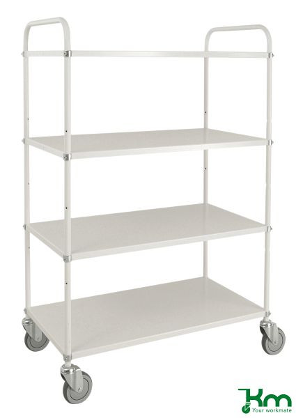 Kongamek Light Shelf Chariot 4 Roulettes Pivotantes Blanc 4 Clayettes KM4125