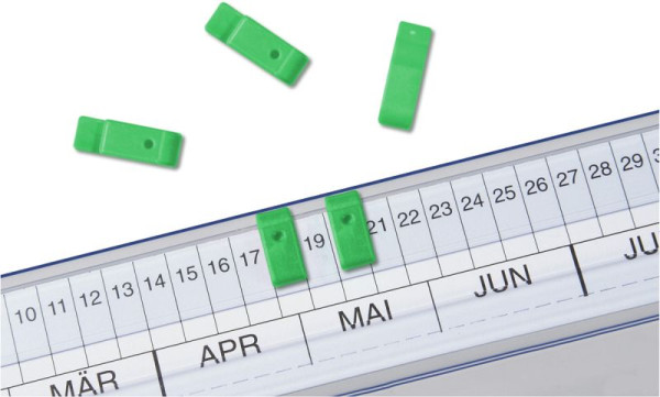 Connecteur de signalisation Eichner pour la série VISIMAP, vert, UE : 100 pièces, 9035-00205