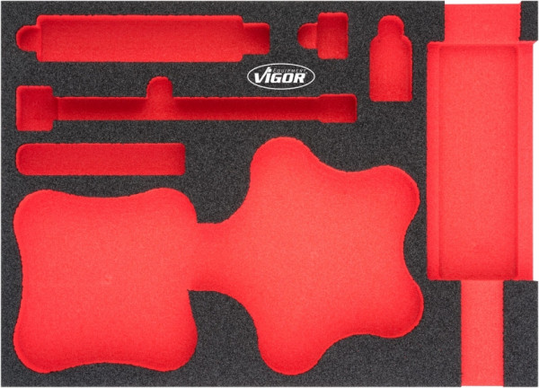 Inserts en mousse souple bi-composant VIGOR, dimensions insert / taille tiroir : M (282 x 393 x 35 mm), utilisation : V4904, V4904-L