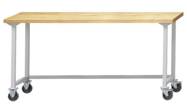 Table de travail ANKE; mobile; 2000 x 800 mm; RAL 7035