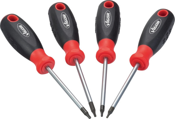 Jeu de tournevis TORX VIGOR, profil TORX interne, nombre d'outils : 4, V4418