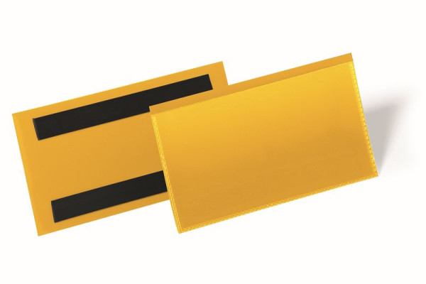 Pochette pour étiquettes magnétique DURABLE, jaune 150 x 67 mm, paquet de 50, 174204