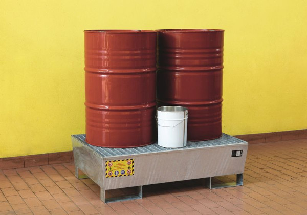Bacs de collecte Sall en acier galvanisé pour fûts - empilables EKZ, 120 x 120 x 30 cm, EKON104Z