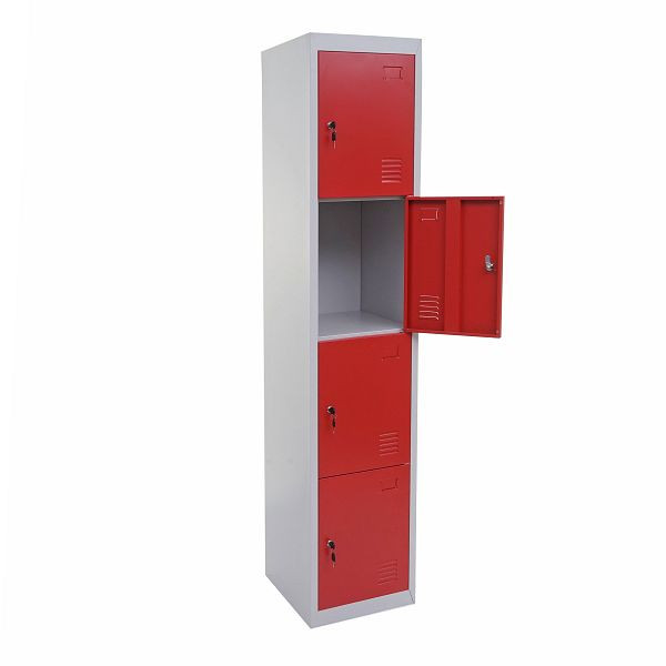Casier Mendler Boston T163, casier pour objets de valeur, métal 180x38x45cm, rouge, 75106