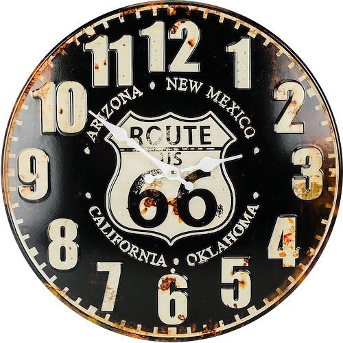 Horloge murale à quartz Technoline &quot;Route 66&quot;, métal, dimensions: Ø 40 cm, WT 5010