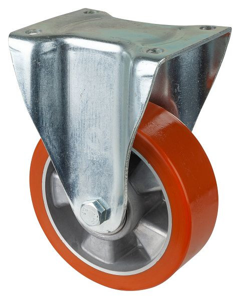 BS Rolls Roulette robuste, roulette fixe, largeur de roue 50 mm, Ø roue 150 mm, 550 kg, polyuréthane coulé 95 Shore A, aluminium, roulement à billes, N110.B90.154