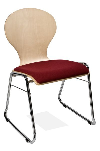 Chaise empilable Kaiser-Sitzmöbel KS32-N2SP2, forme : N2, structure luge, assise rembourrée, UE : 6 pièces, KS32-N2SP2