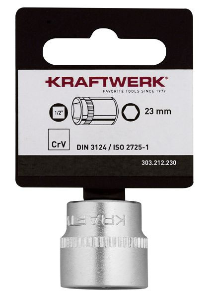 Kraftwerk BASIC LINE Insert pour clé à douille 1/2" 23 mm avec crochet, 303.212.230