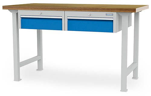 Établi en rangée Bedrunka+Hirth, R 18-24, nombre de tiroirs : 2, dimensions en mm (LxP) : 1500 x 750, 03.15.520HVV