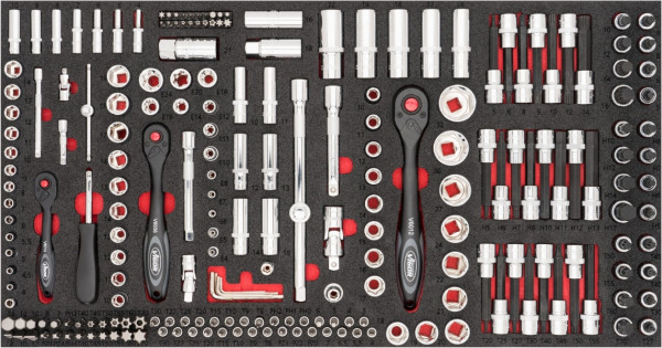 Jeu d'outils de clés à douille VIGOR pour série XL, nombre d'outils : 219, V4586