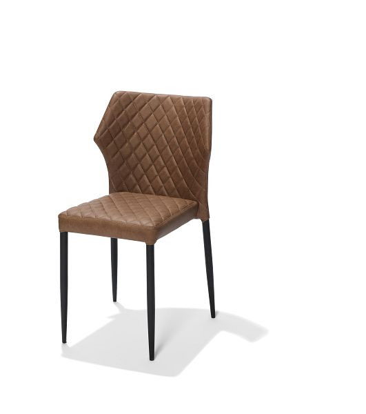 VEBA Louis chaise empilable cognac, rembourrée en simili cuir, ignifuge, 49x57,5x81,5cm (LxPxH), 52001