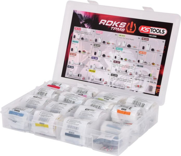 Assortiment de services KS Tools RDKS / TPMS pour systèmes de surveillance de la pression des pneus, 142 pièces, 149.0200