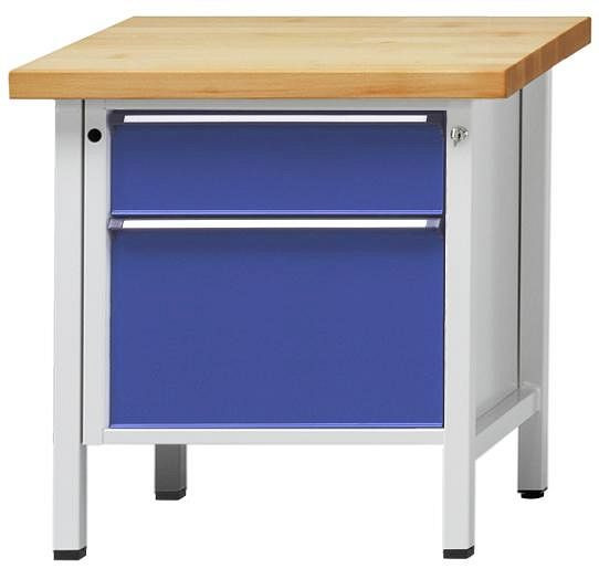 Établi d'armoire ANKE; 800 x 700 mm; RAL 7035/5010; 2 tiroirs 180, 360 mm