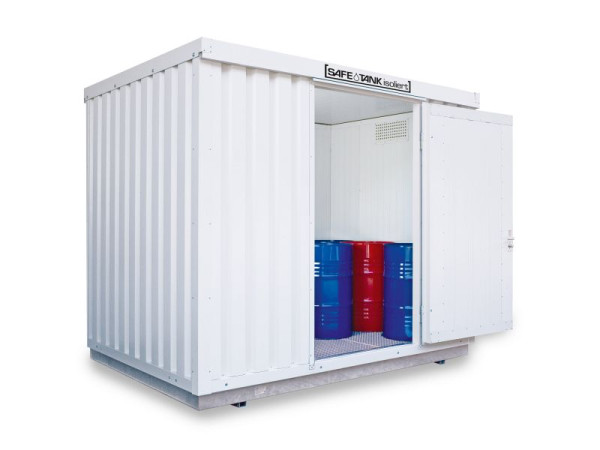 Réservoir SÄBU SAFE STI 1000, isolé, assemblé, plastifié RAL 9002, 3050 x 2170 x 2560 mm