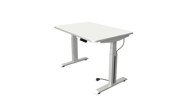 Table assis/debout Kerkmann L 1200 x P 800 mm, réglable en hauteur électriquement de 640 à 1290 mm, blanc, 10010410