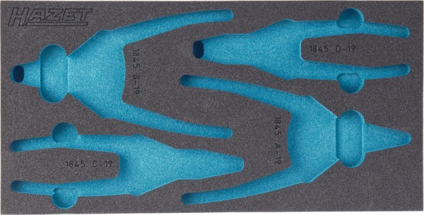 Insert en mousse souple Hazet à 2 composants, pour 163-124/4, dimensions / longueur : 342 mm x 172 mm, 163-124L