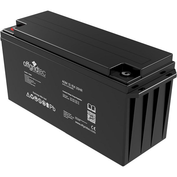 Offgridtec AGM 154Ah 20HR 12V - batterie solaire extrêmement résistante aux cycles, 2-01-001005
