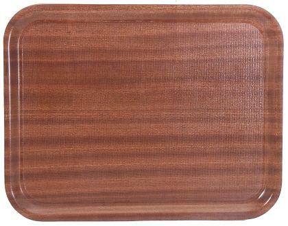 Plateau de cantine Contacto, 60 x 45 cm, coloris : acajou, antidérapant, 3501/600