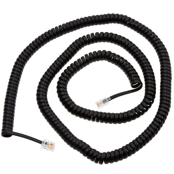 Câble spiralé pour combiné Helos, extra long, noir, en vrac, 14030