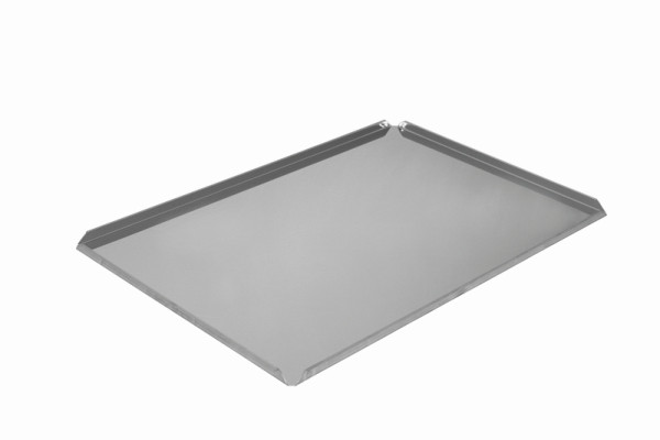 Plateaux de présentation/comptoir Schneider en acier inoxydable, 400 x 600 x 15 mm, avec coins ouverts, 154060