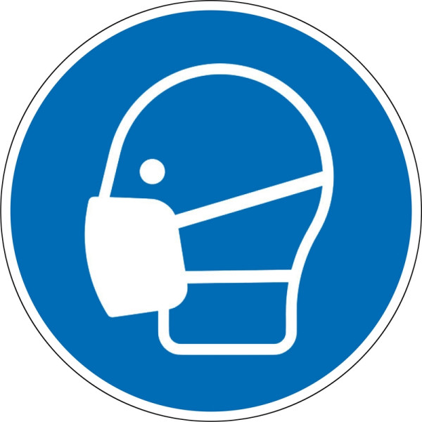 Panneau obligatoire Eichner "Utiliser un masque", Ø 31,5 cm, aluminium gaufré, épaisseur 0,4 mm, 9225-11064-031