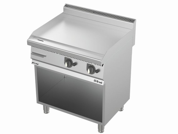 plaque de gril à gaz gel-o-mat en acier inoxydable lisse, GO Cook 700, 5,2 kW gaz, GF4070G